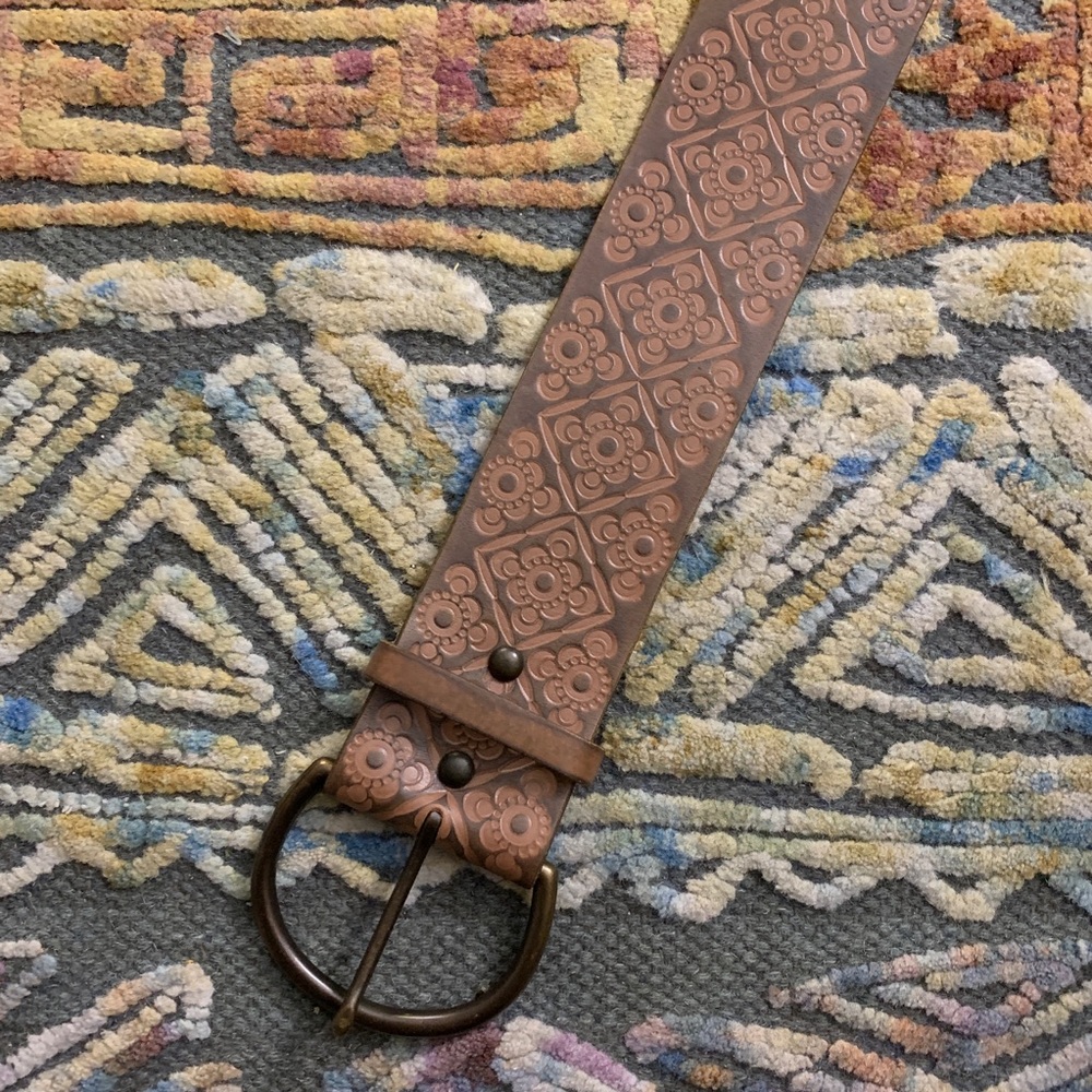 GAP 1969 3” Waist Belt Embossed Leather S